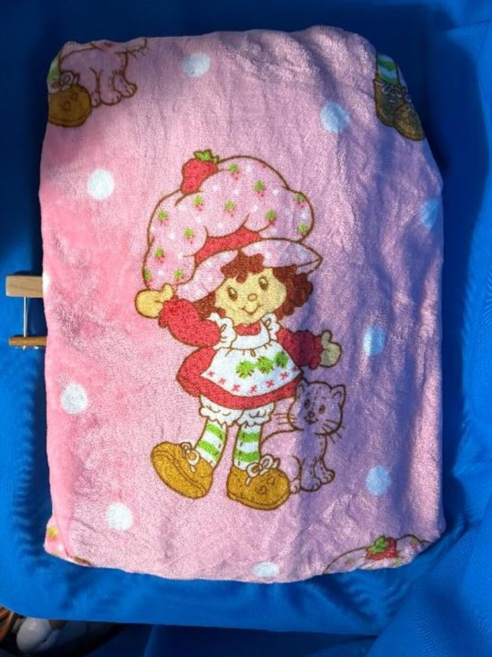 NEW BEAUTIFUL STRAWBERRY SHORTCAKE & KITTY CUSTARD 60" X 70" PLUSH THROW BLANKET - Picture 8 of 13